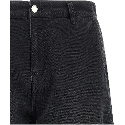 Black Cotton Bermuda Shorts