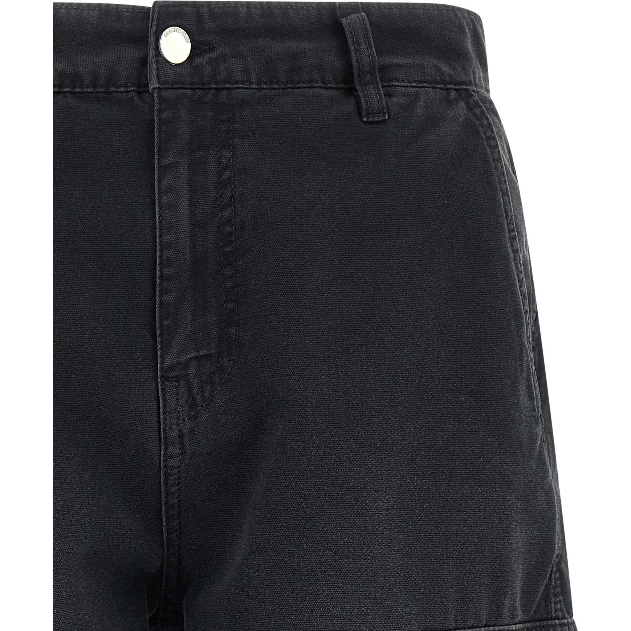 Black Cotton Bermuda Shorts