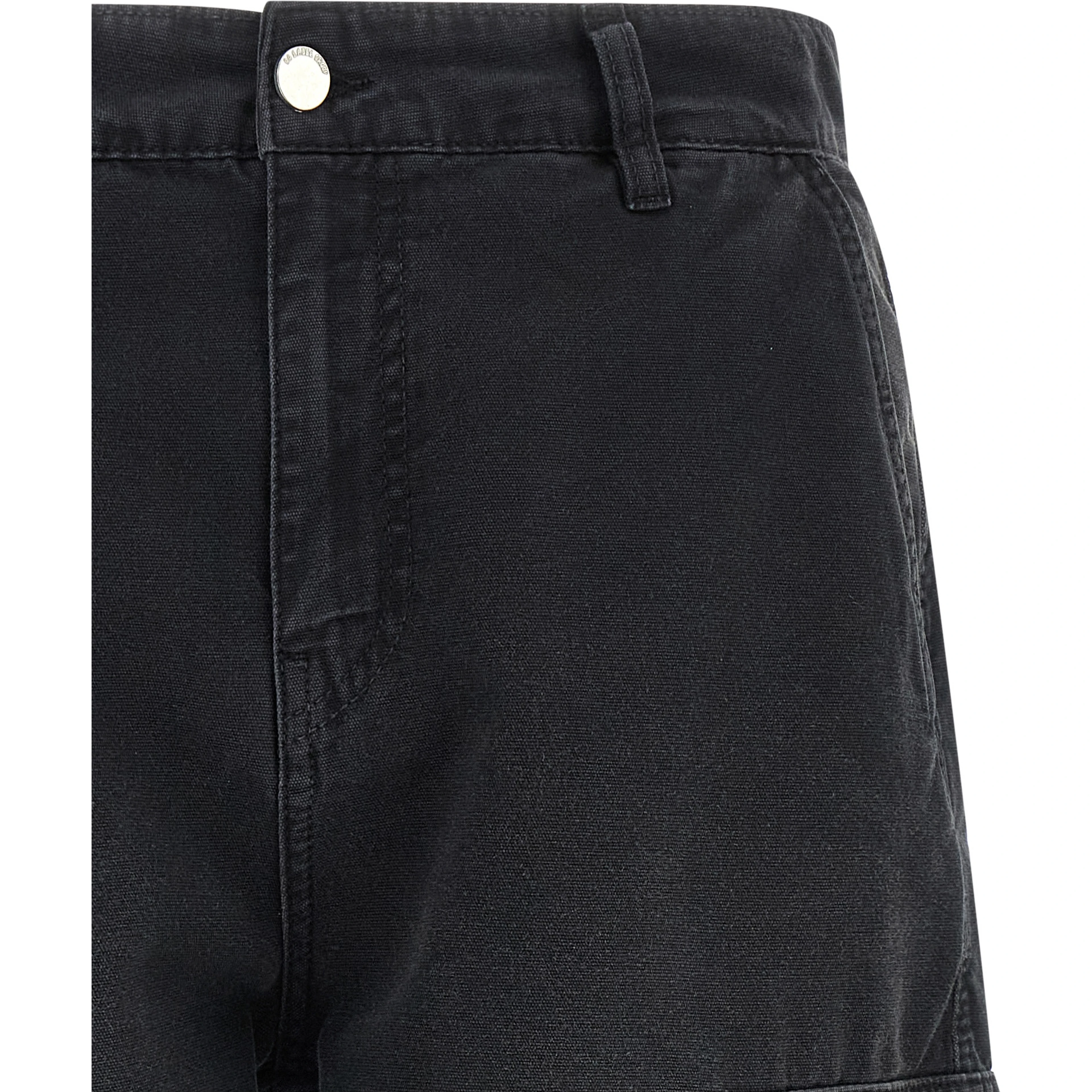 Black Cotton Bermuda Shorts
