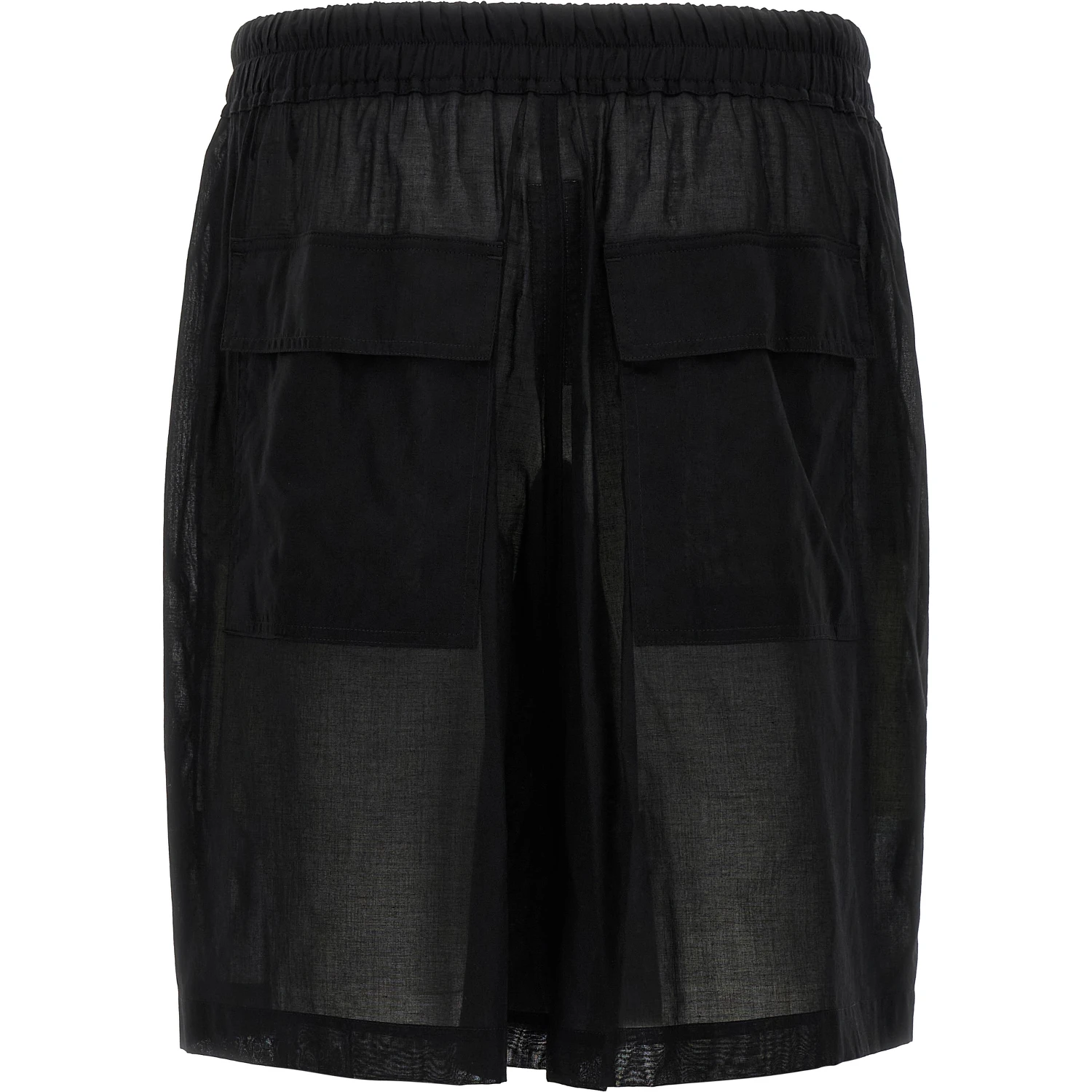 Black Cotton Bermuda Shorts