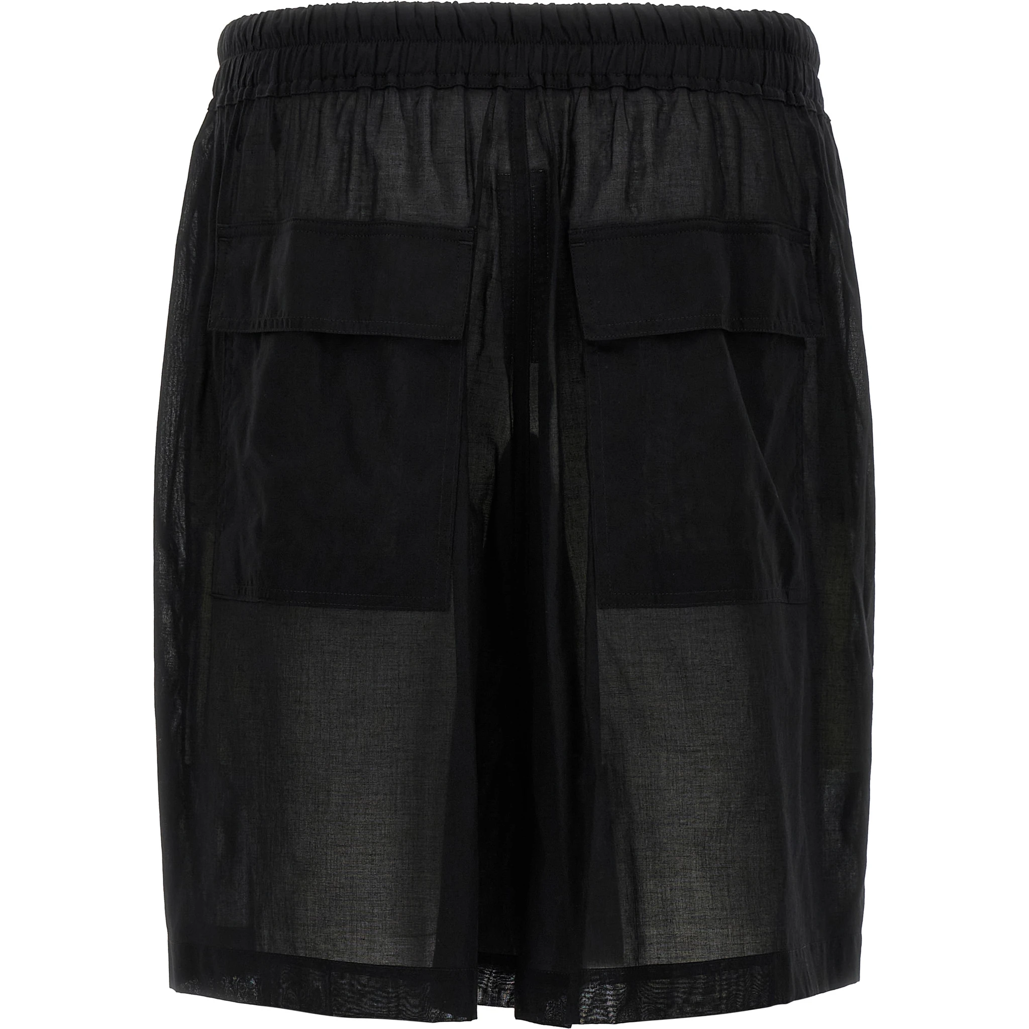 Black Cotton Bermuda Shorts