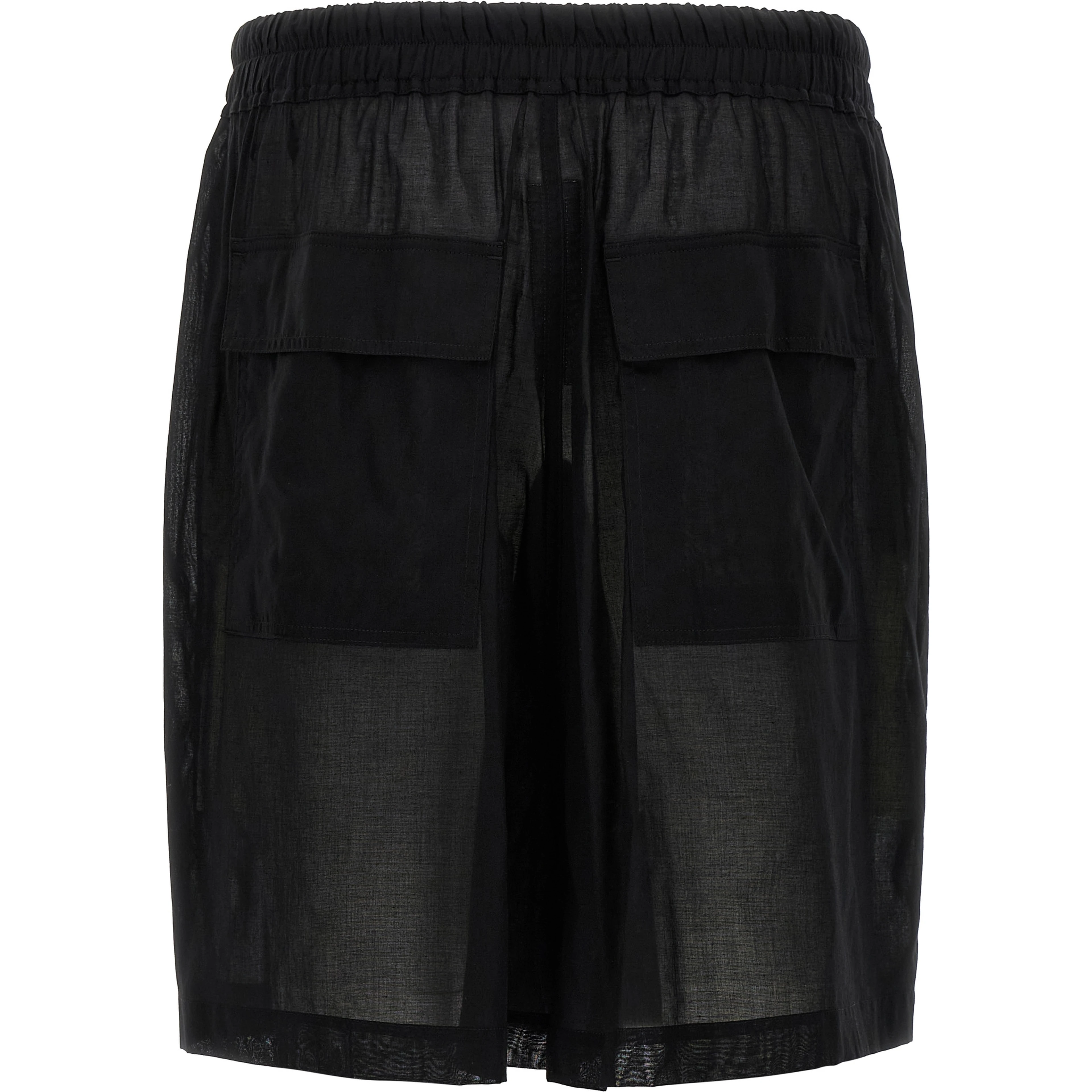 Black Cotton Bermuda Shorts
