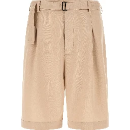 Beige Polyester Bermuda Shorts