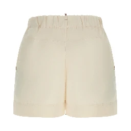 White Polyester Bermuda Shorts