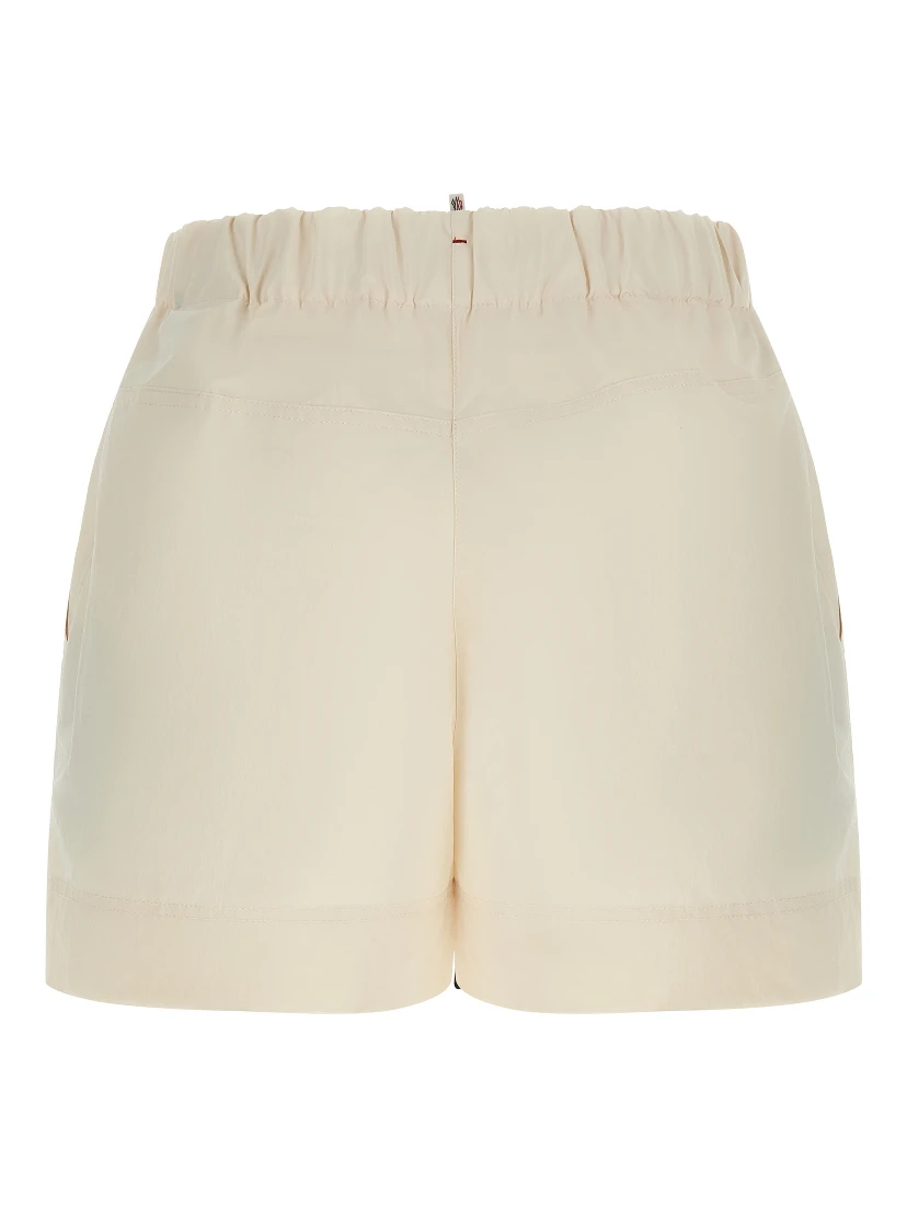 White Polyester Bermuda Shorts
