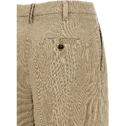 Beige Viscose Bermuda Shorts