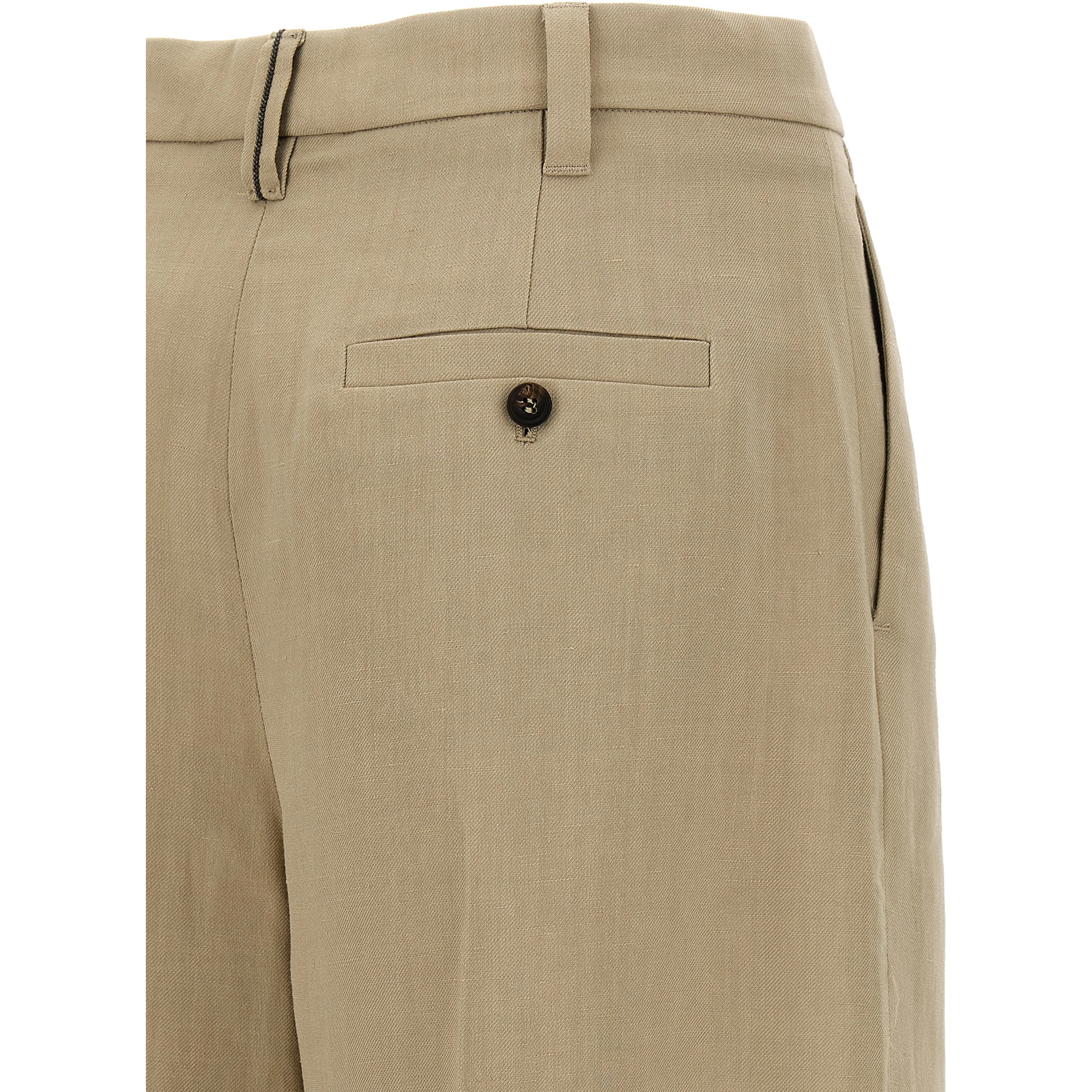 Beige Viscose Bermuda Shorts