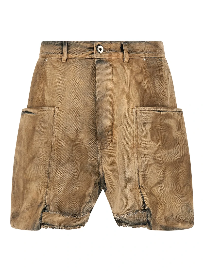 Beige Cotton Bermuda Shorts