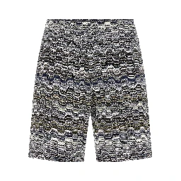 Bicolor Cotton Bermuda Shorts
