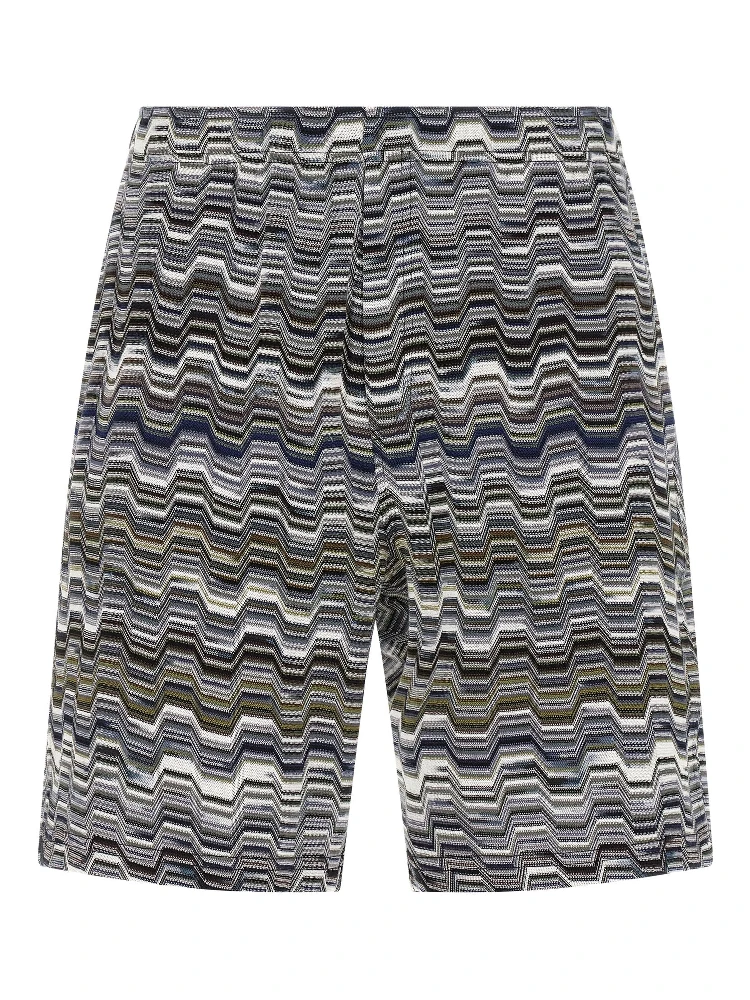Bicolor Cotton Bermuda Shorts