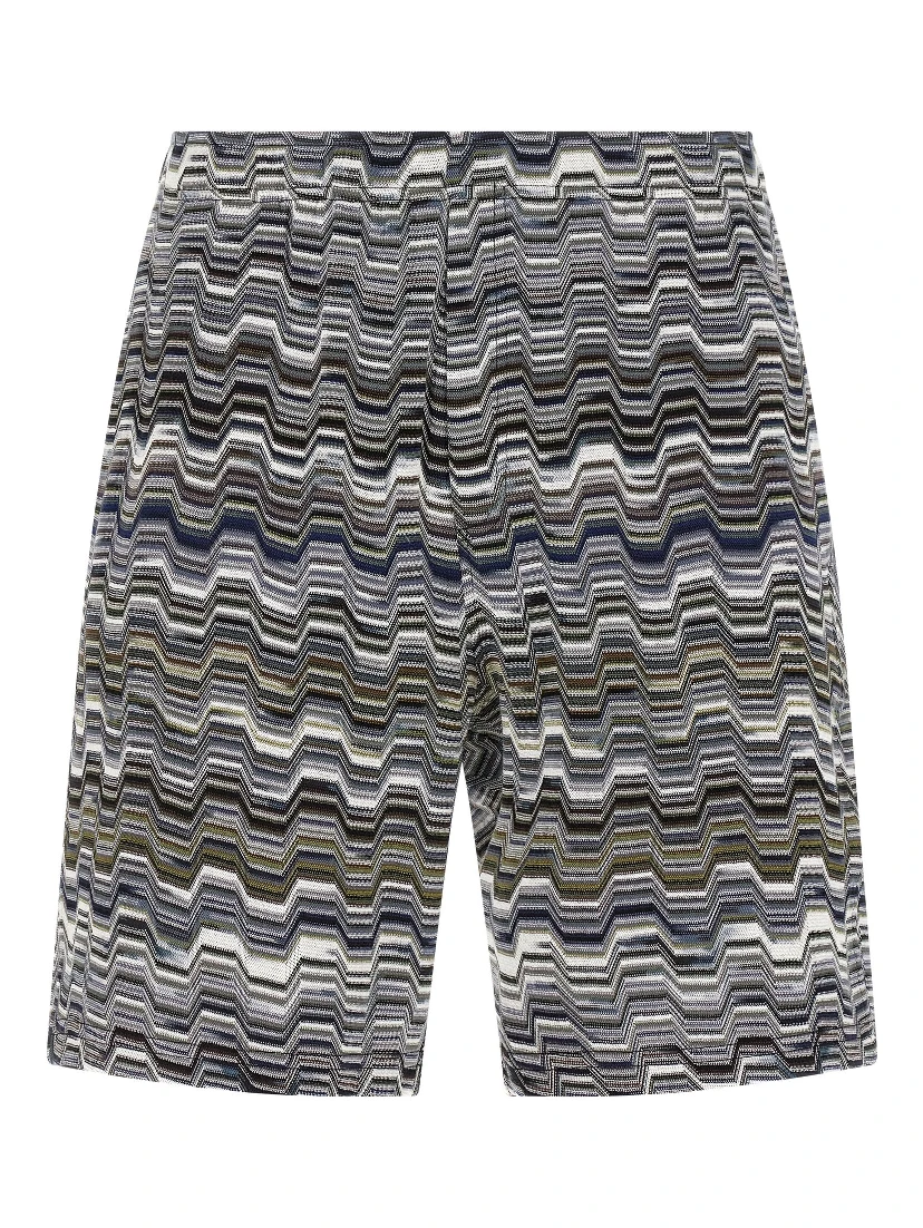 Bicolor Cotton Bermuda Shorts