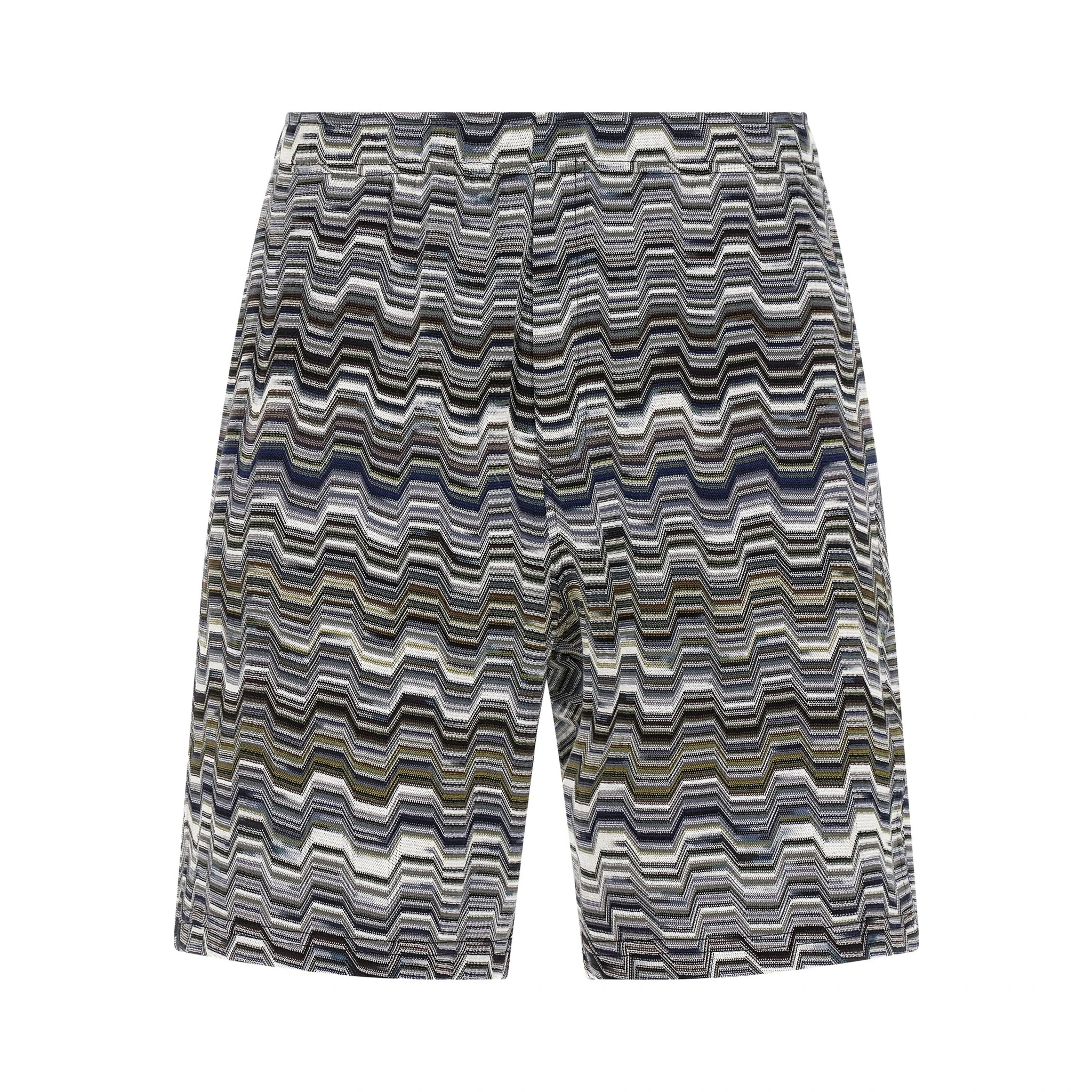 Bicolor Cotton Bermuda Shorts