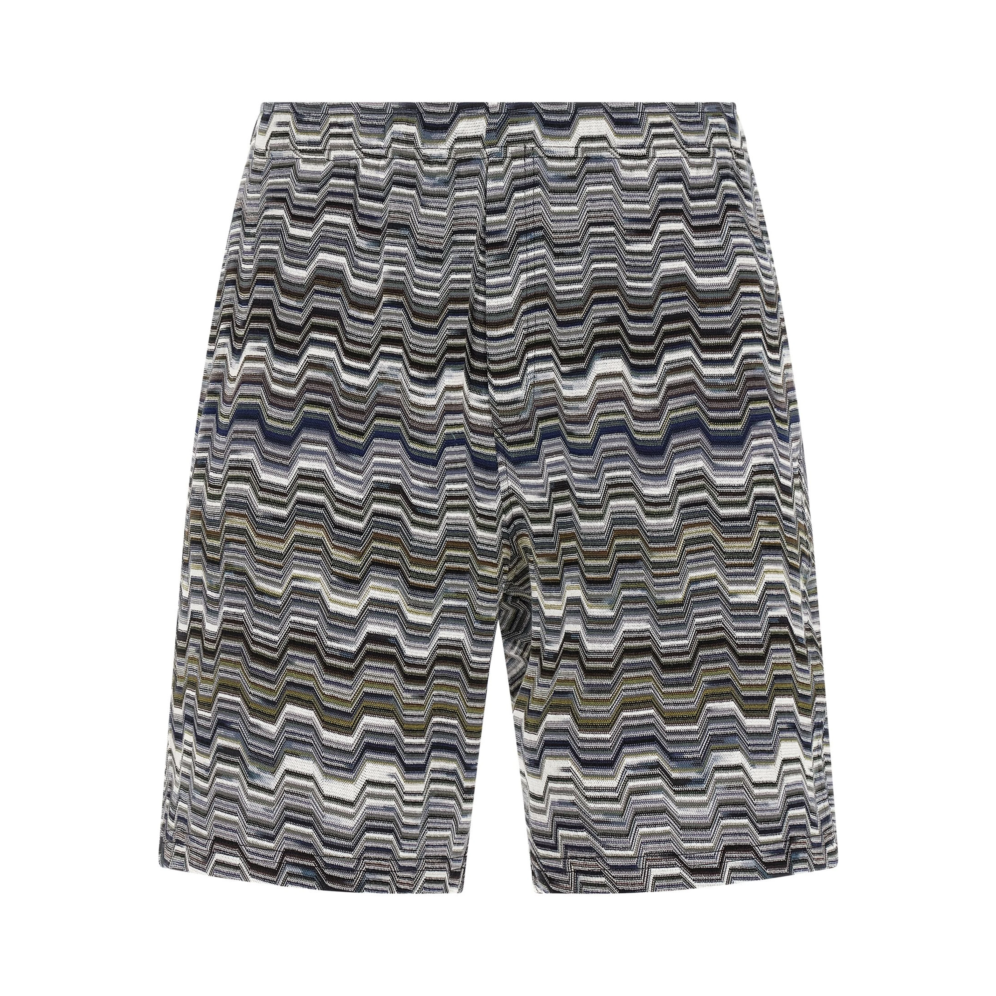 Bicolor Cotton Bermuda Shorts