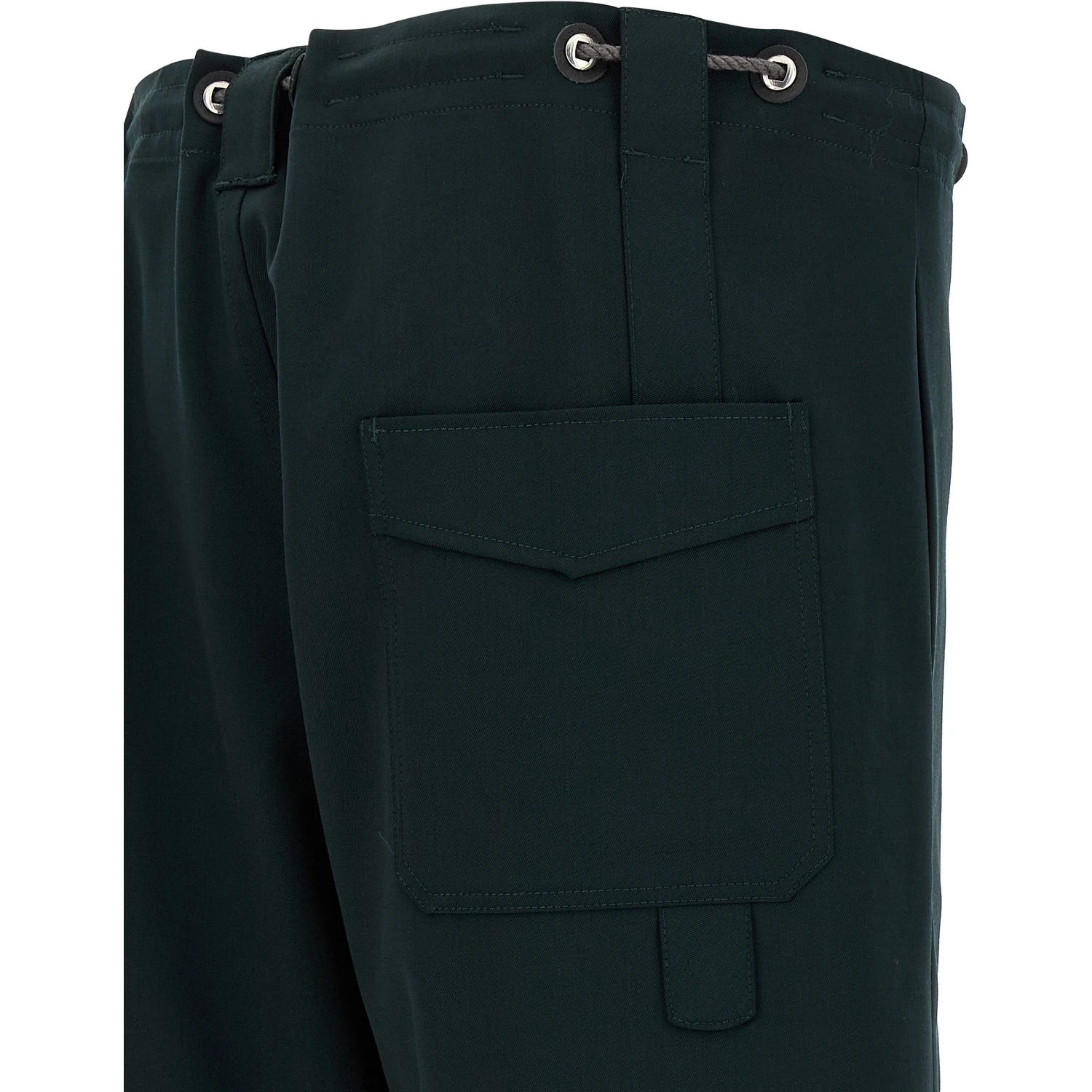 Bicolor Virgin Wool Bermuda Shorts