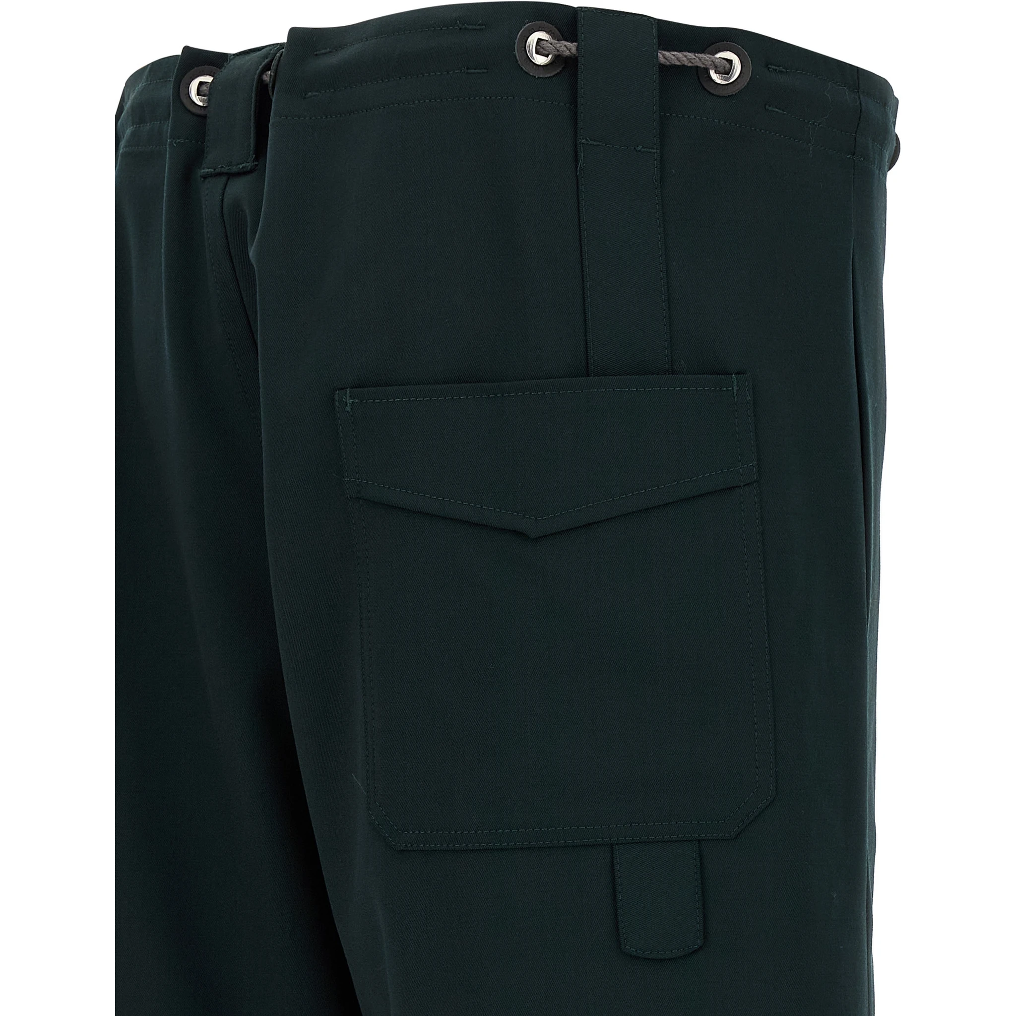 Bicolor Virgin Wool Bermuda Shorts