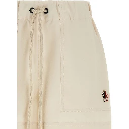 White Polyester Bermuda Shorts