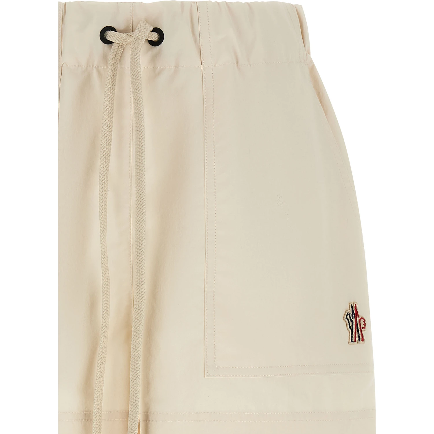White Polyester Bermuda Shorts