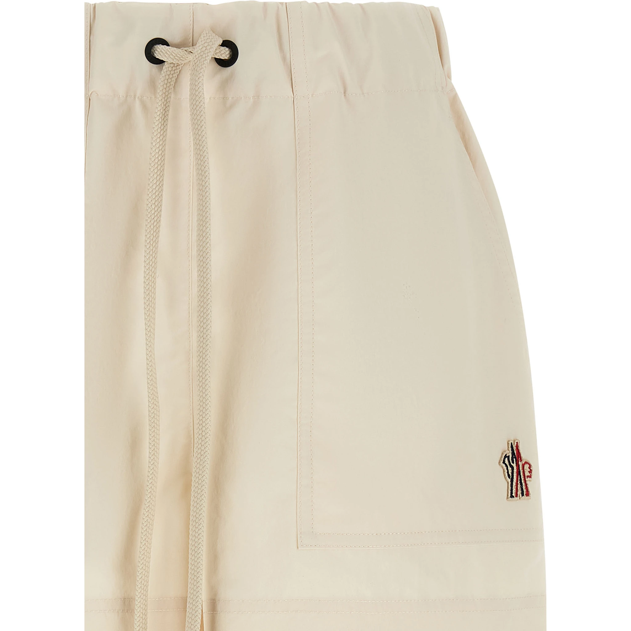 White Polyester Bermuda Shorts