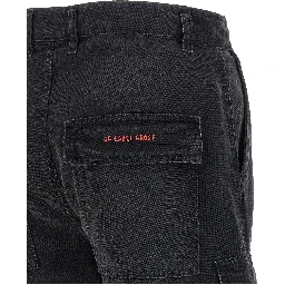 Black Cotton Bermuda Shorts