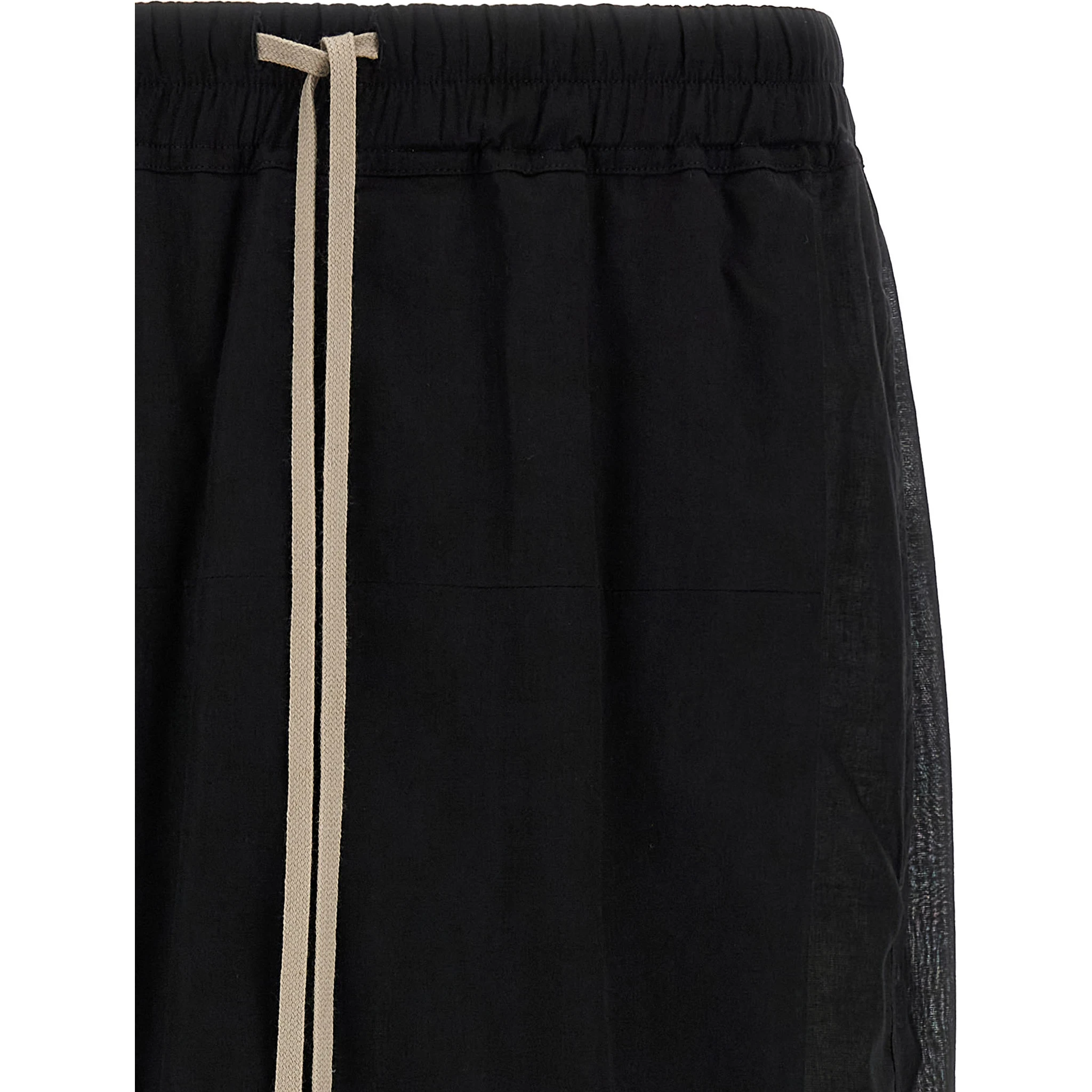 Black Cotton Bermuda Shorts