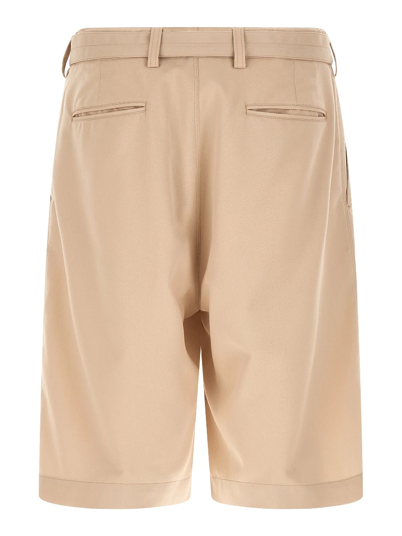 Beige Polyester Bermuda Shorts