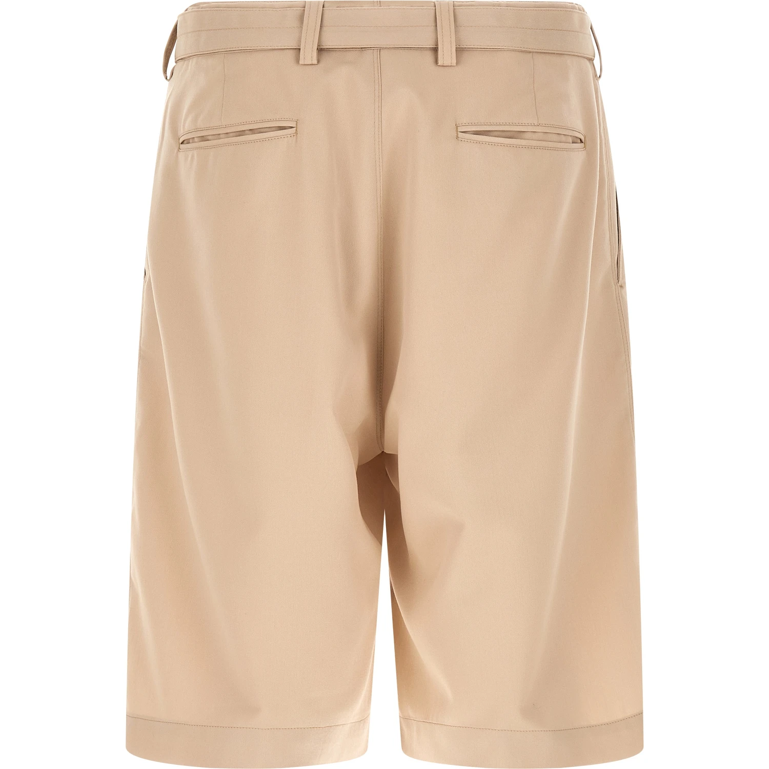 Beige Polyester Bermuda Shorts