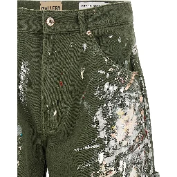 Bicolor Cotton Bermuda Shorts