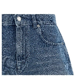 Blue Cotton Bermuda Shorts