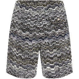 Bicolor Cotton Bermuda Shorts