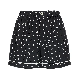 Bicolor Silk Bermuda Shorts