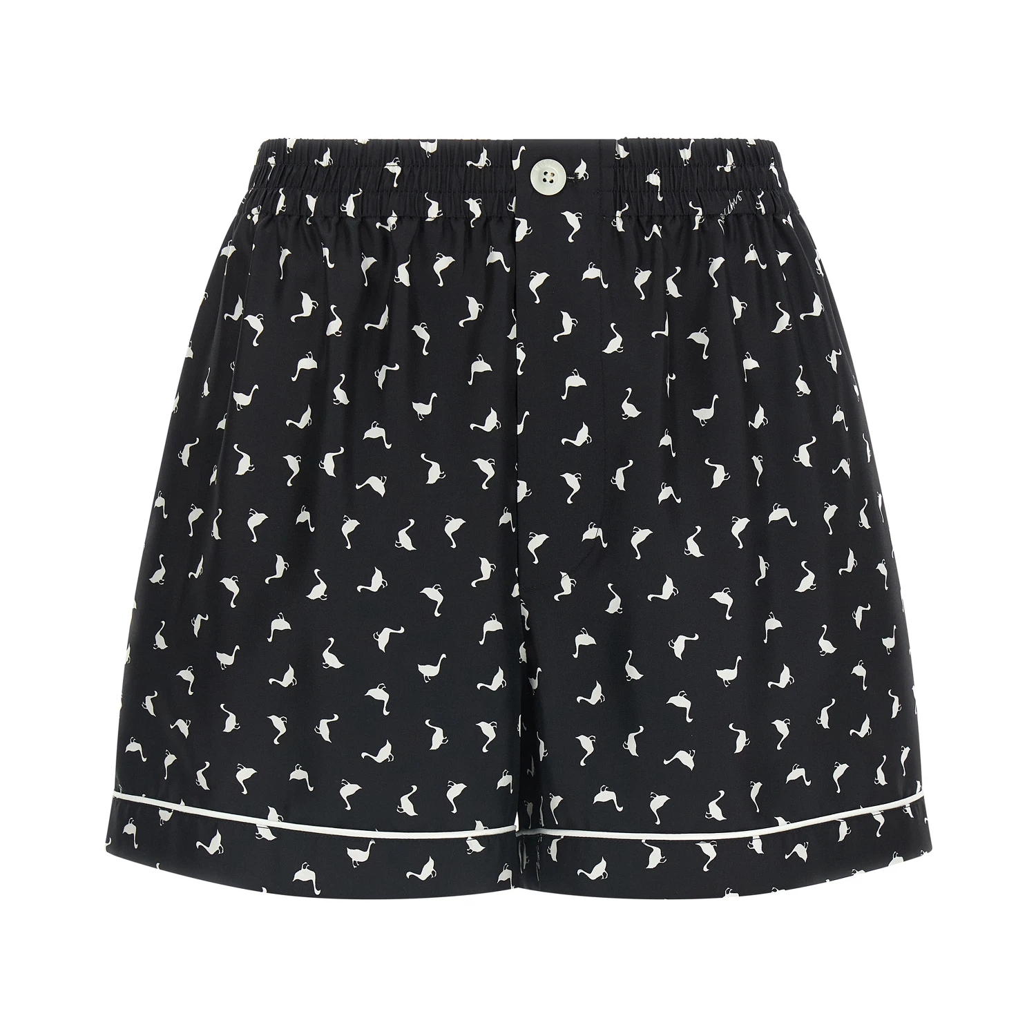 Bicolor Silk Bermuda Shorts
