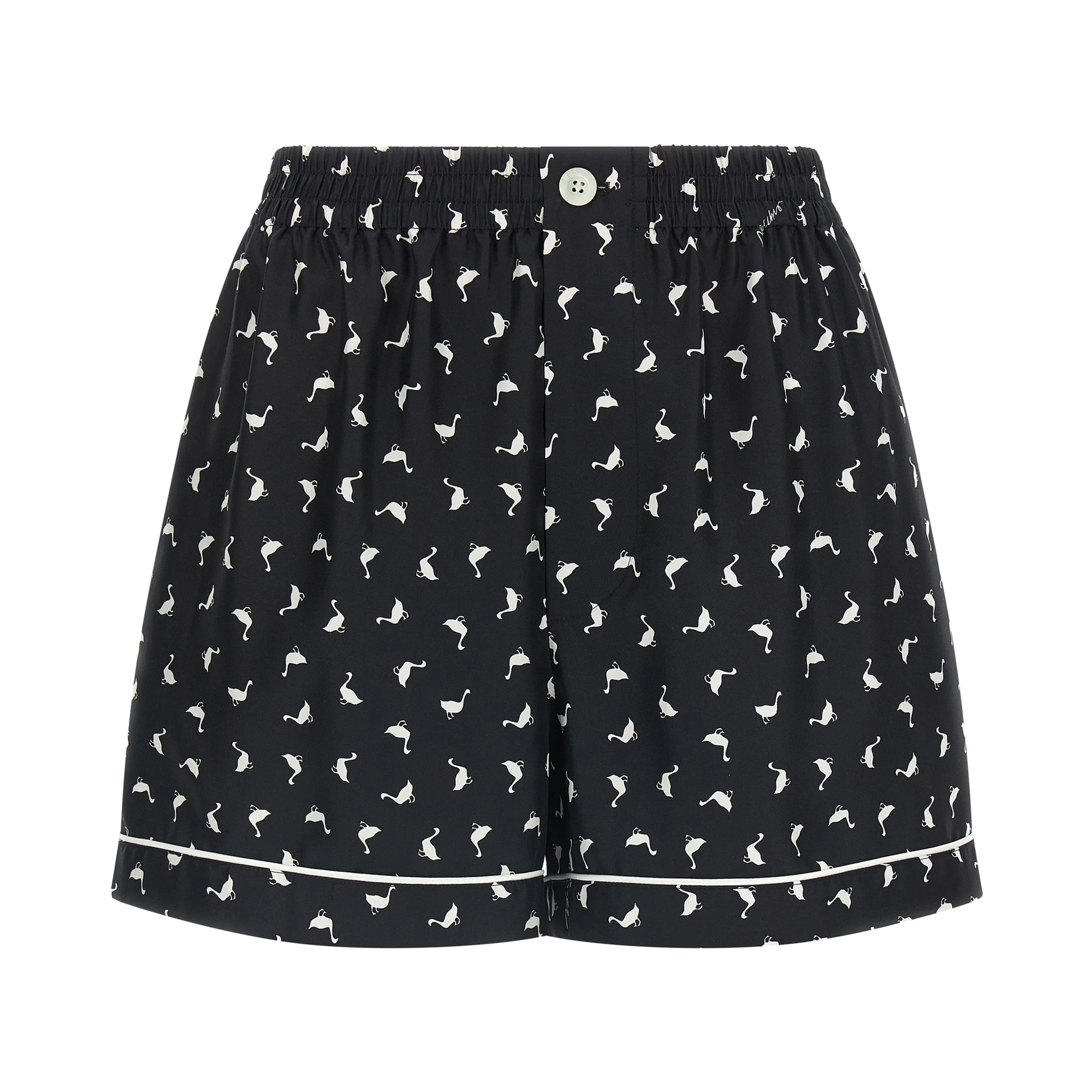 Bicolor Silk Bermuda Shorts