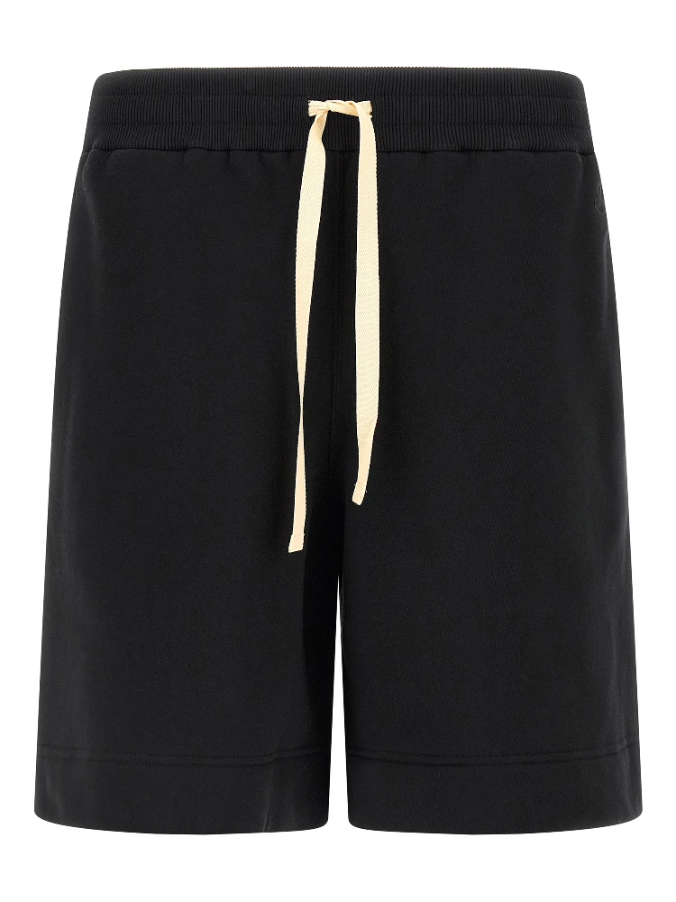 Black Cotton Bermuda Shorts