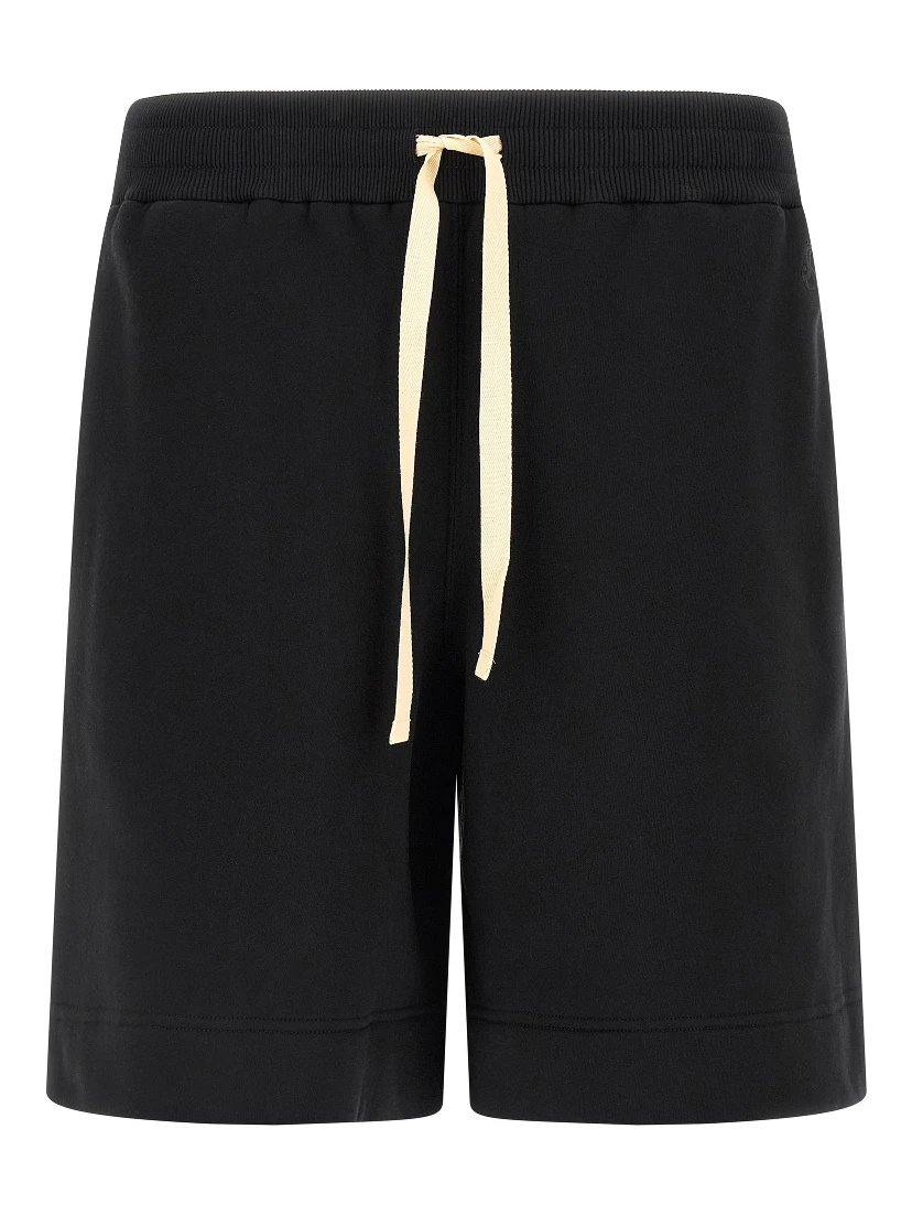 Black Cotton Bermuda Shorts
