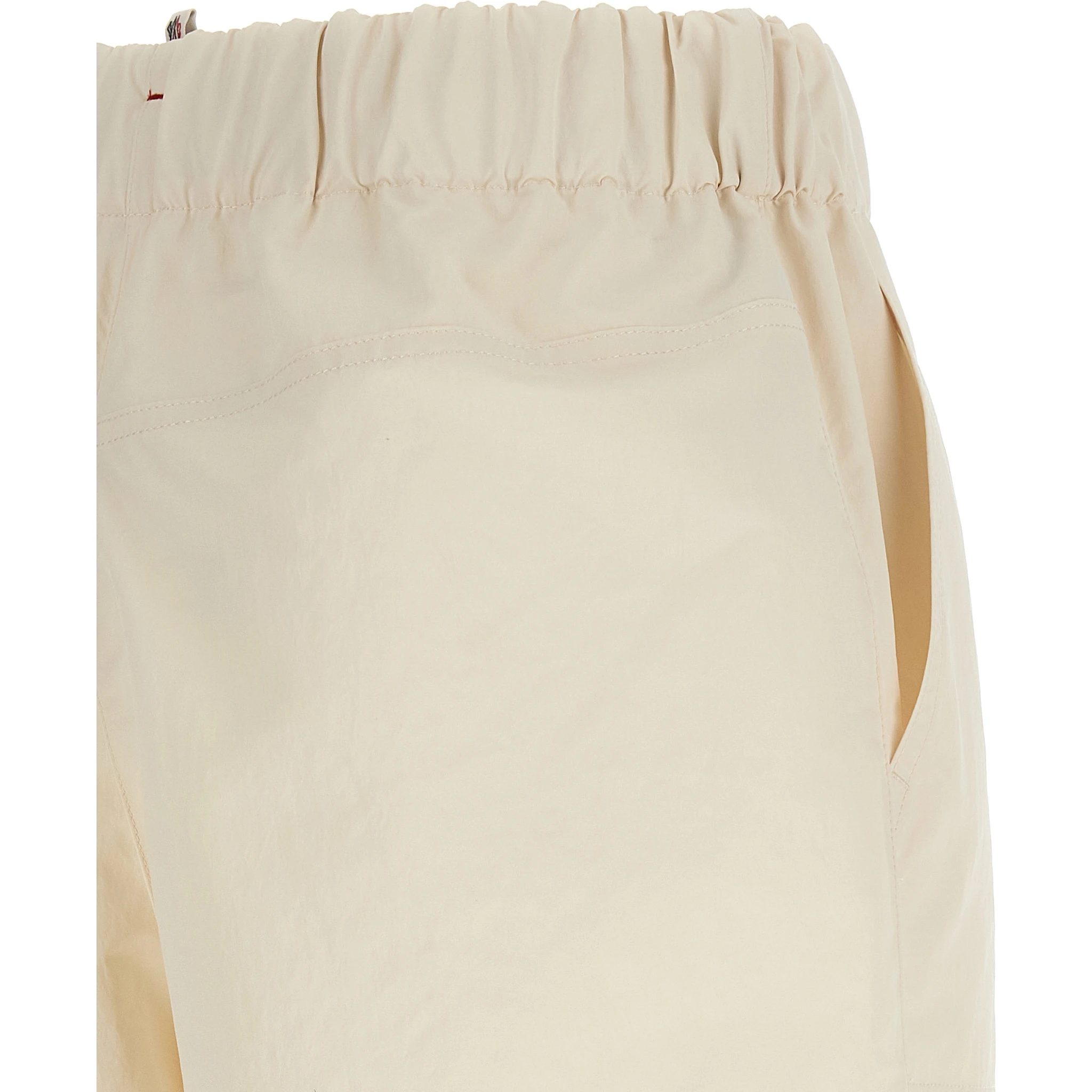 White Polyester Bermuda Shorts