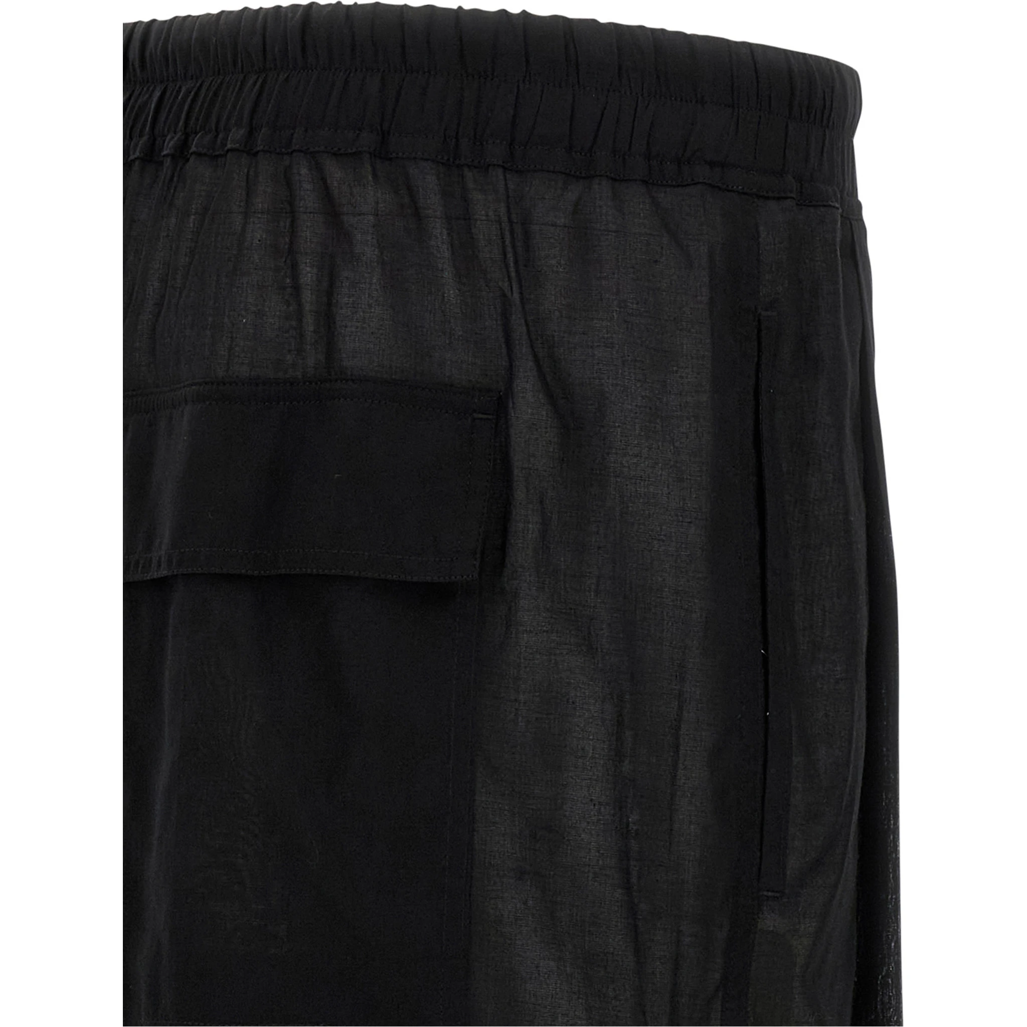 Black Cotton Bermuda Shorts