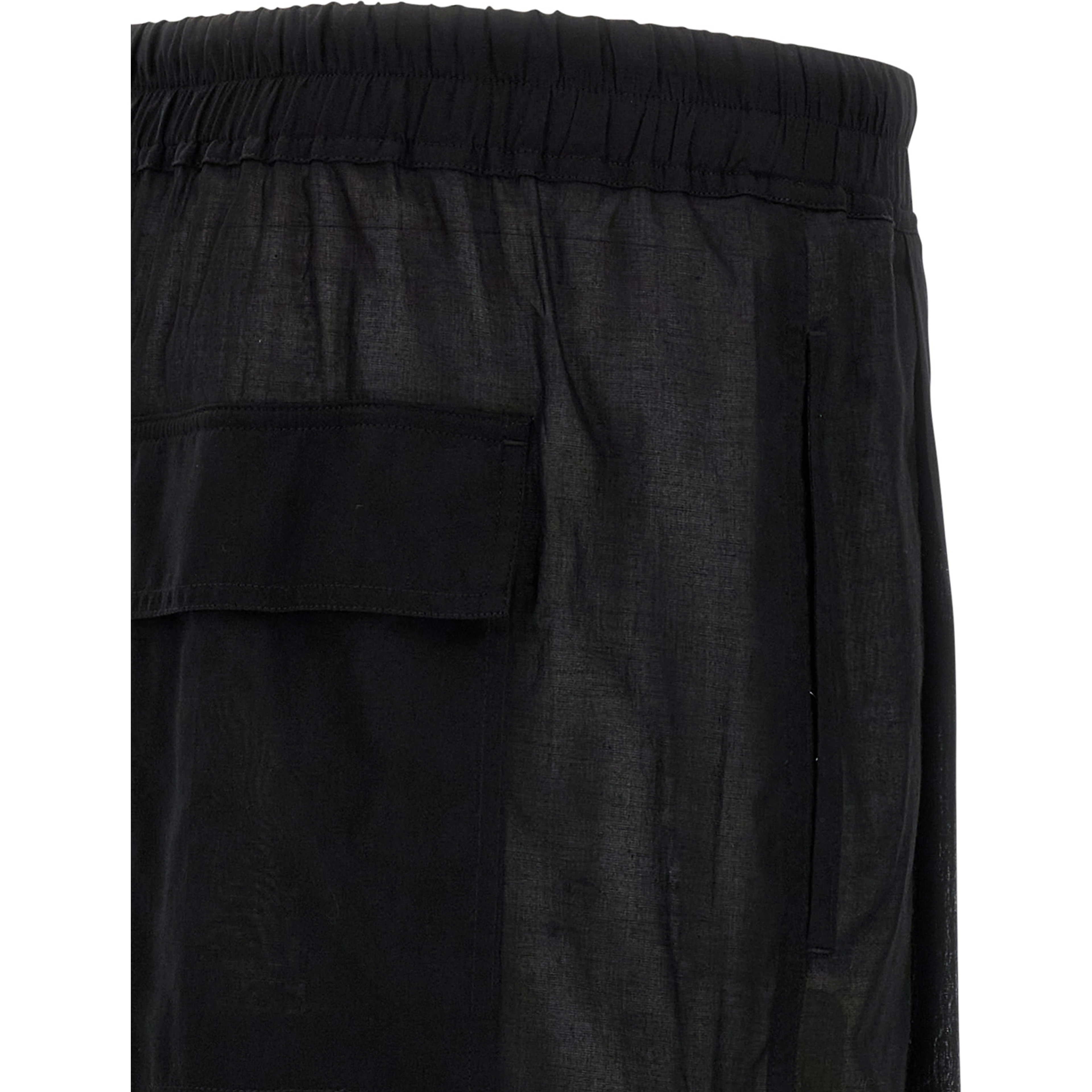 Black Cotton Bermuda Shorts