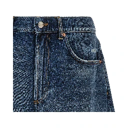 Blue Cotton Bermuda Shorts