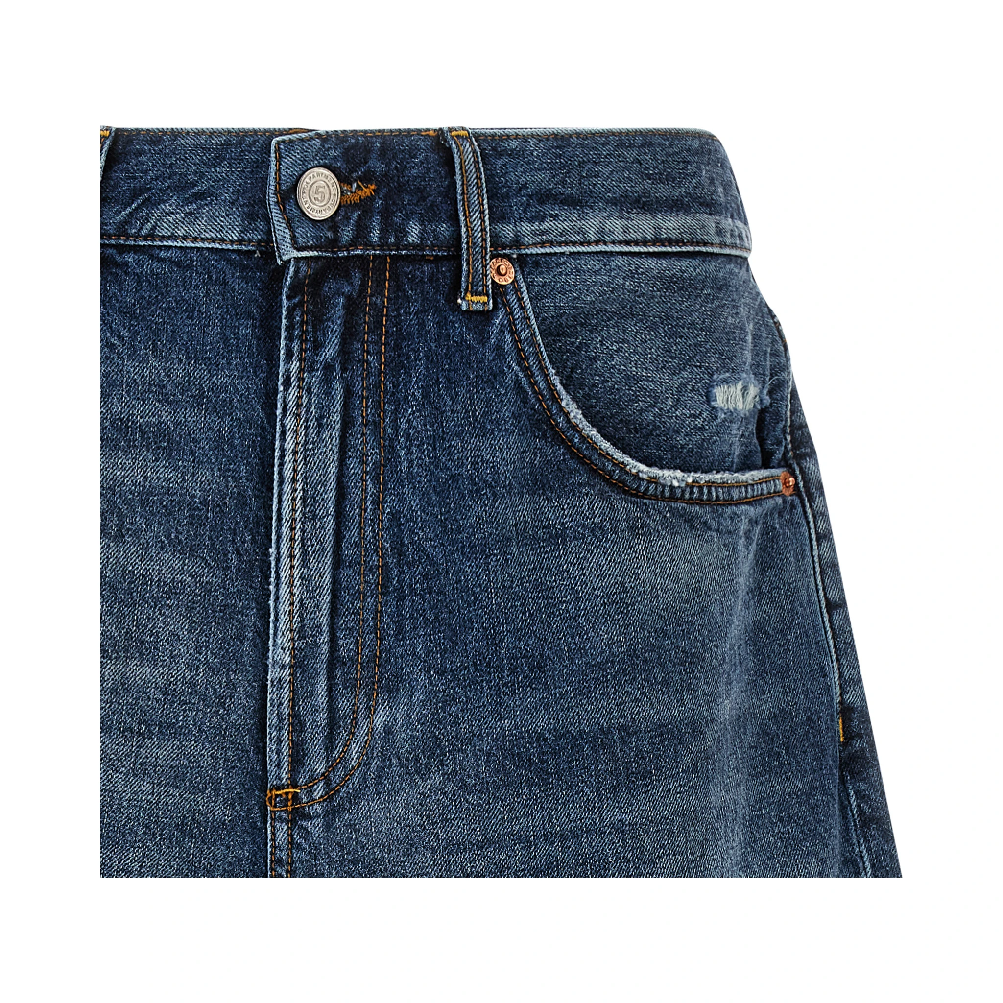 Blue Cotton Bermuda Shorts