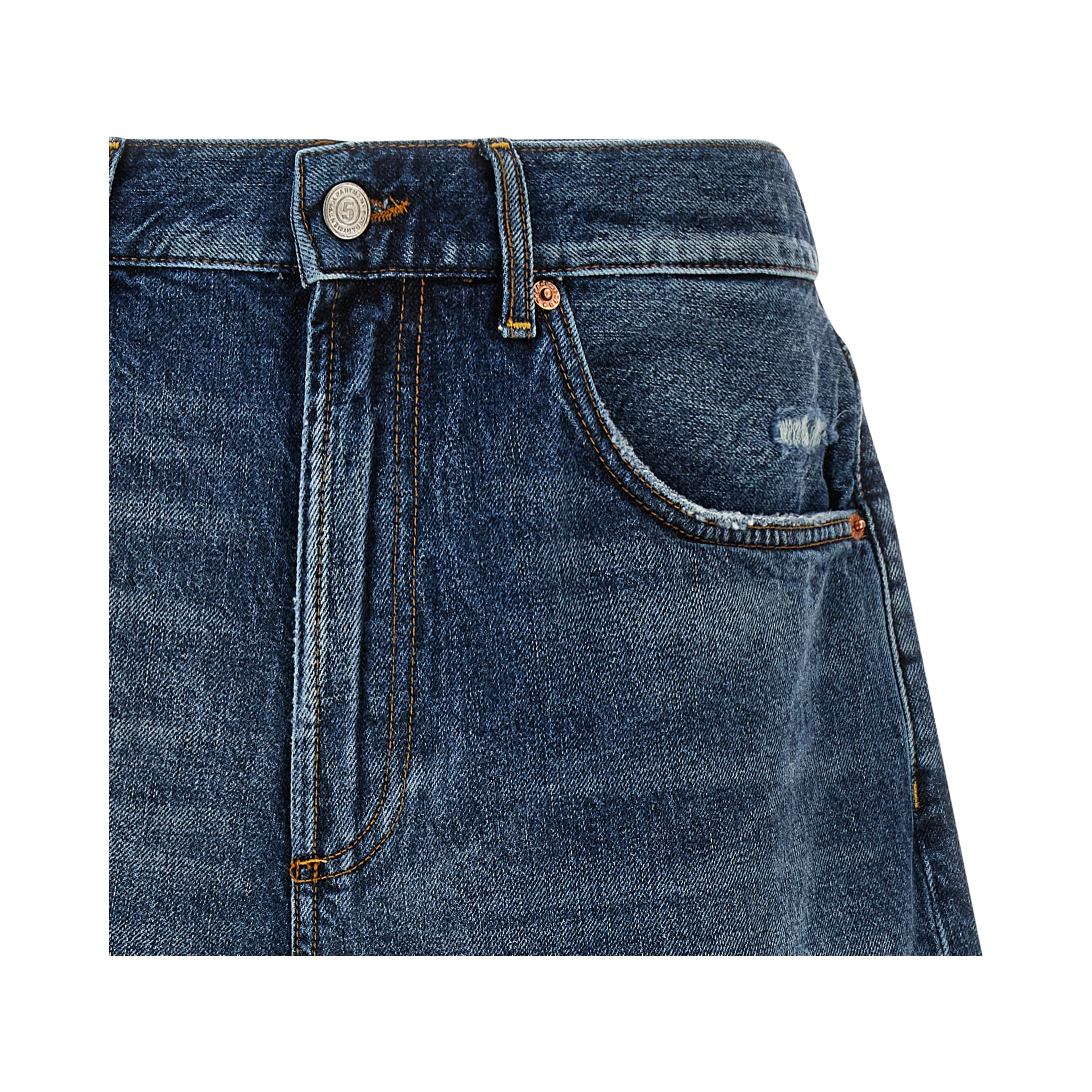 Blue Cotton Bermuda Shorts