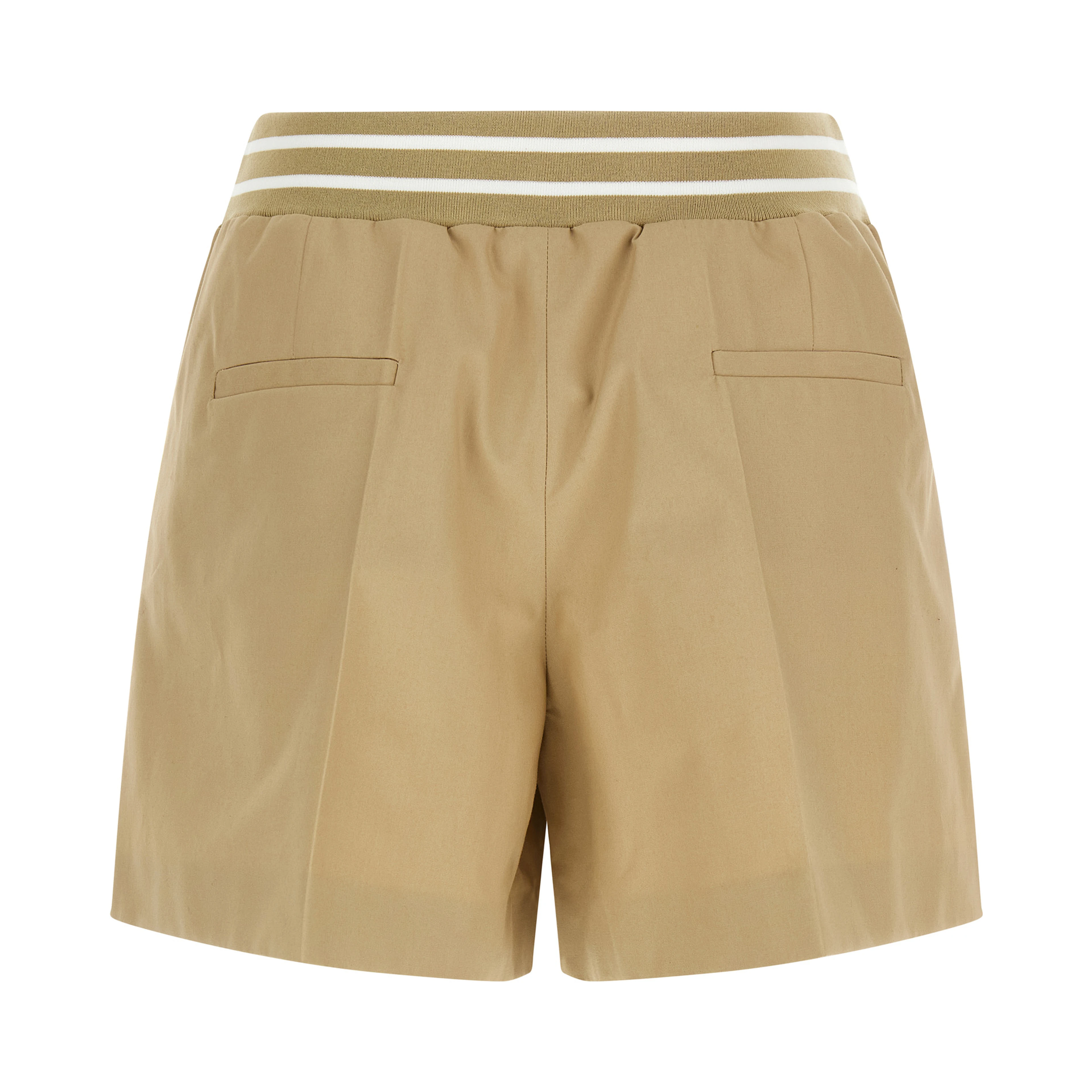 Beige Cotton Bermuda Shorts
