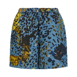 Blue Polyester Bermuda Shorts