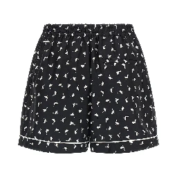 Bicolor Silk Bermuda Shorts