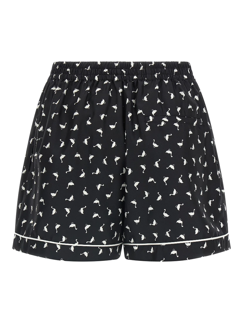 Bicolor Silk Bermuda Shorts
