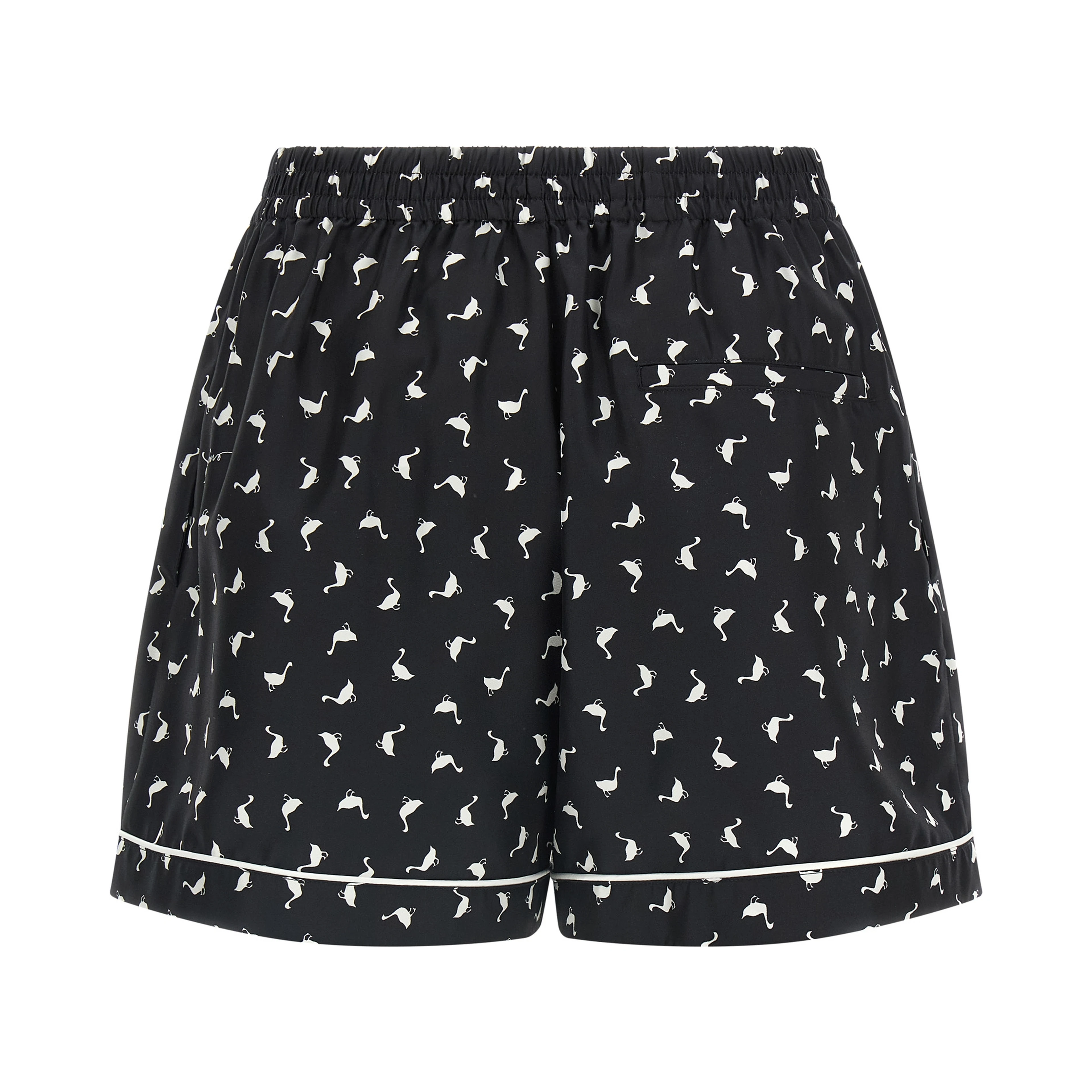 Bicolor Silk Bermuda Shorts