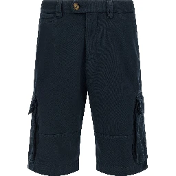 Blue Cotton Bermuda Shorts