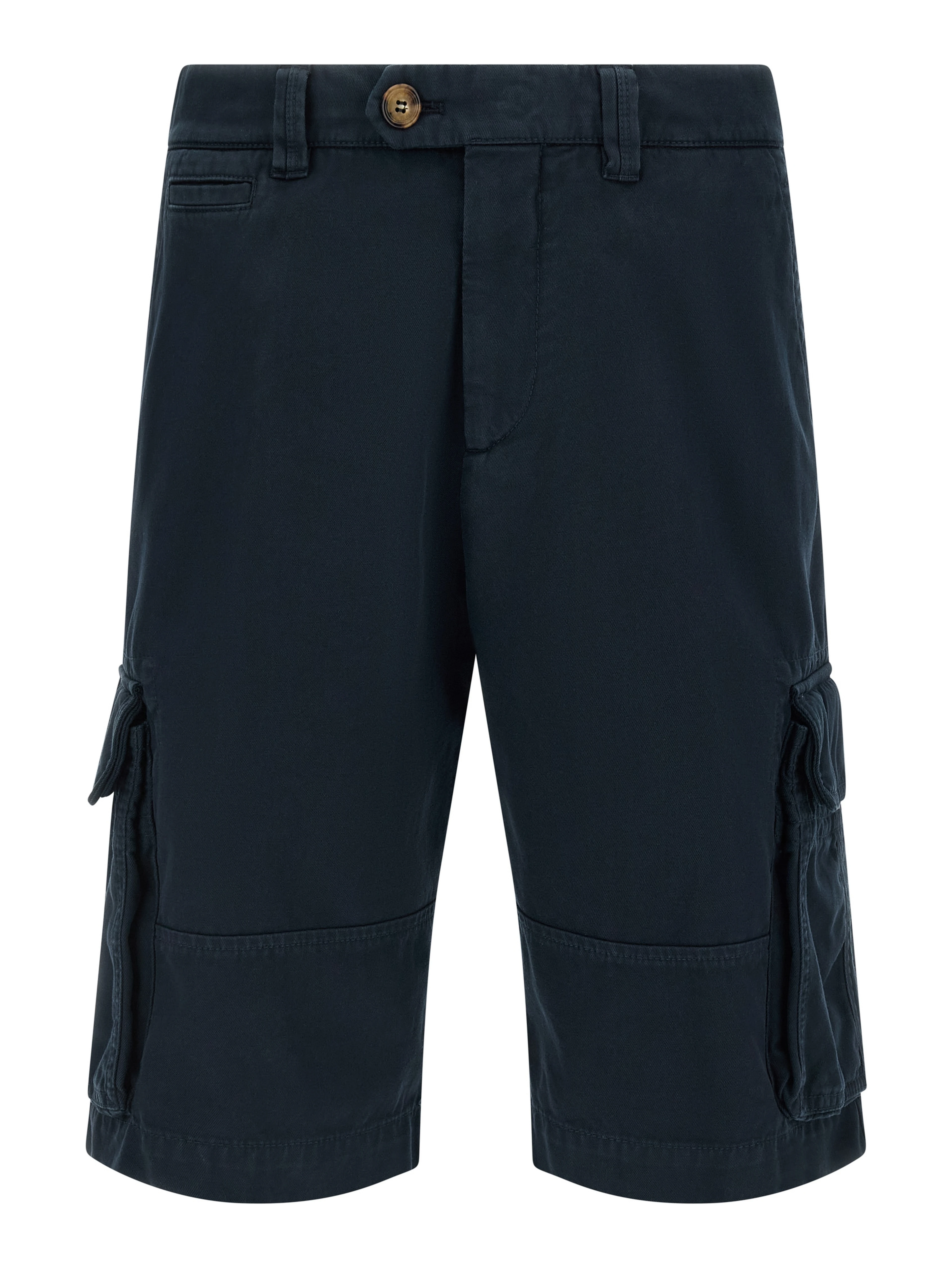 Blue Cotton Bermuda Shorts