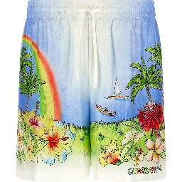 Multicolor Silk Bermuda Shorts
