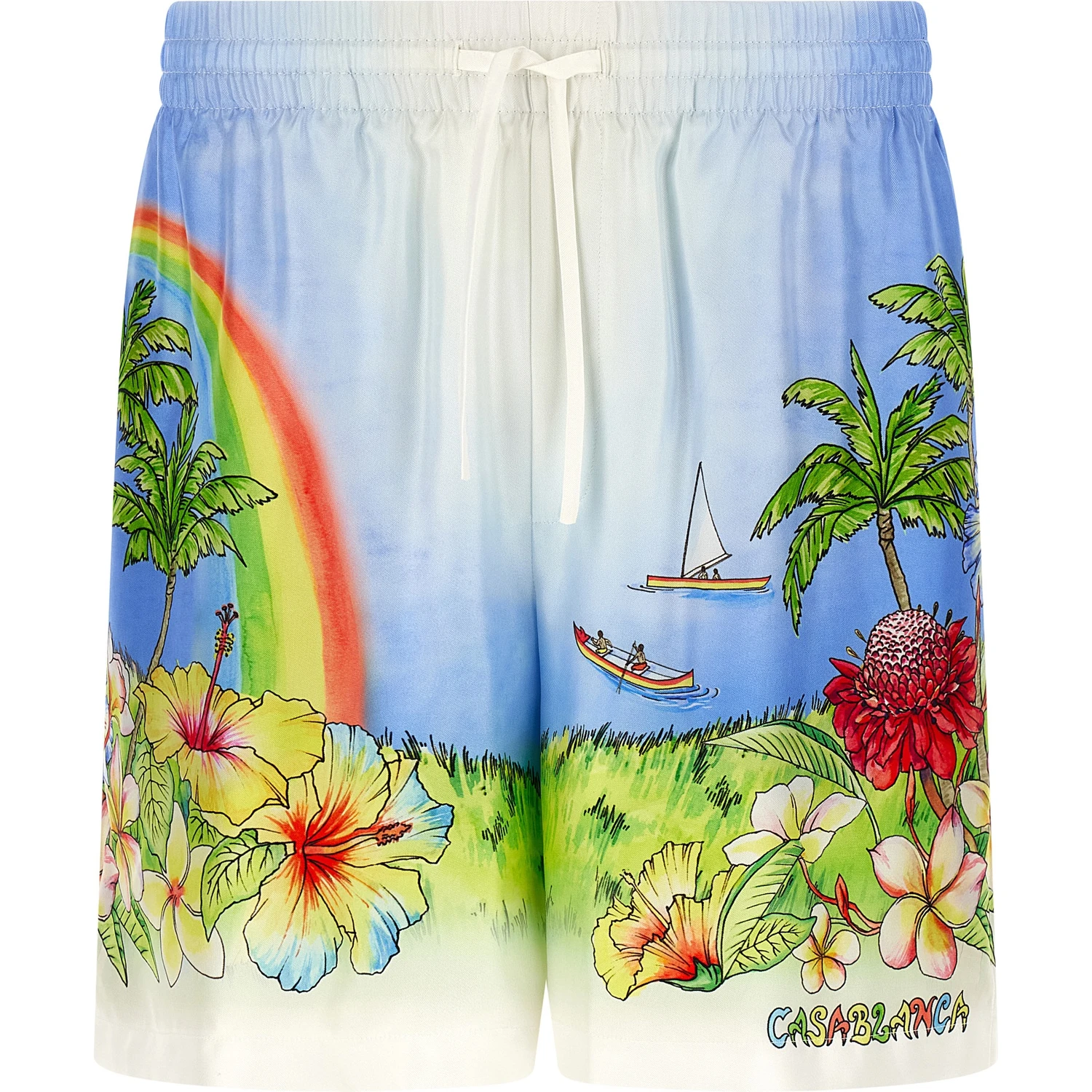 Multicolor Silk Bermuda Shorts
