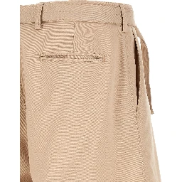Beige Polyester Bermuda Shorts